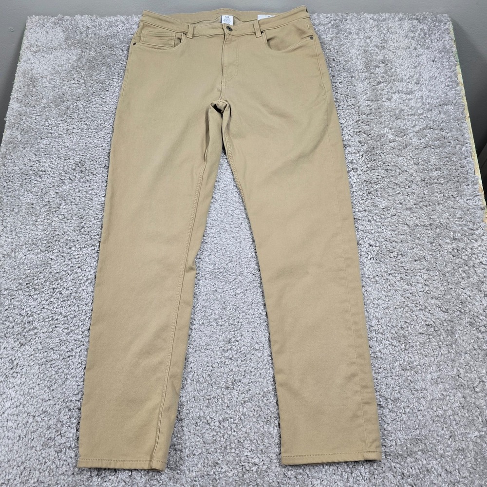 tpj The Perfect Jean Athletic Fit Mens 36x36 (fits 36x34) Tan Stretch Minimalist